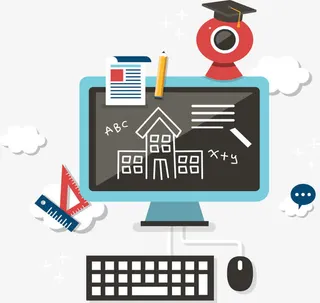 远程教育示意图.免抠