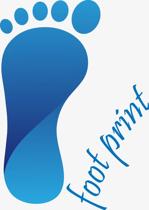 蓝色左脚素材免抠