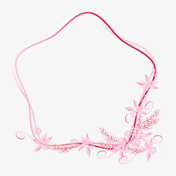 星星花朵边框免抠