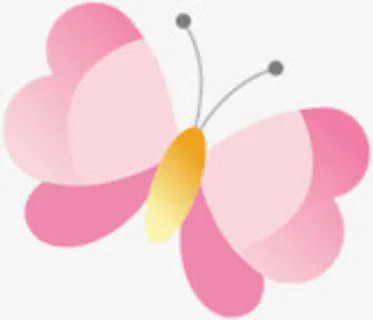 粉色卡通可爱手绘蝴蝶免抠