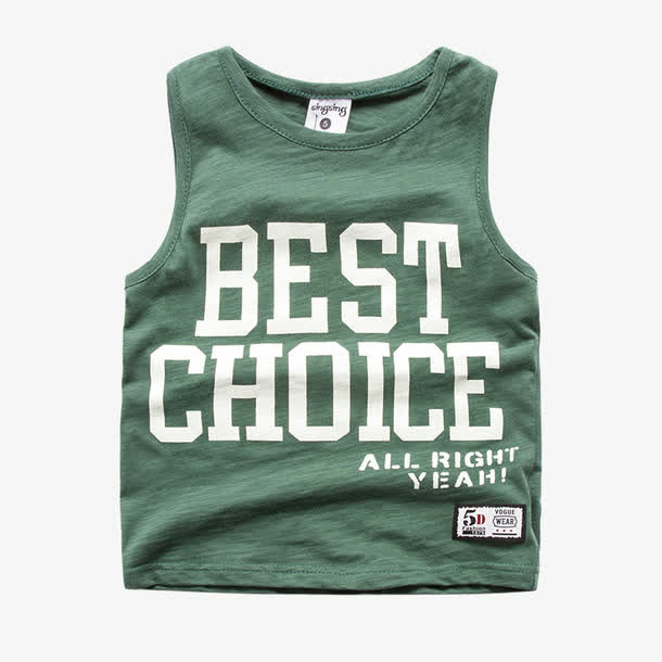 男童绿色背心免抠