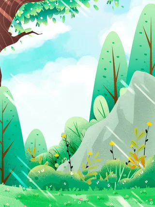 春天郊外植物装饰背景图高清