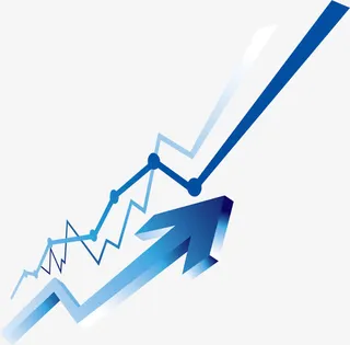 蓝色矢量立体箭头免抠