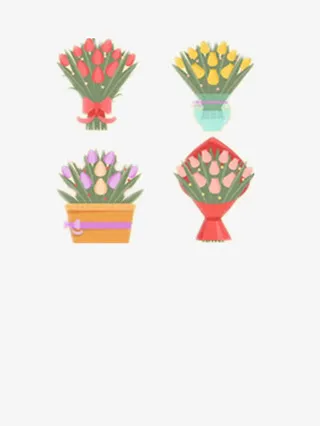 鲜花矢量图免抠