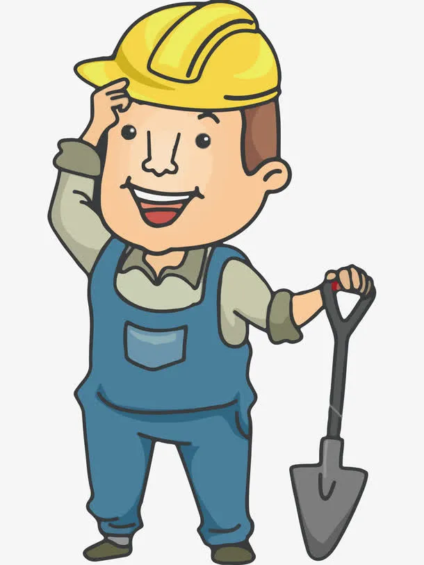 卡通男性建筑工人矢量免抠