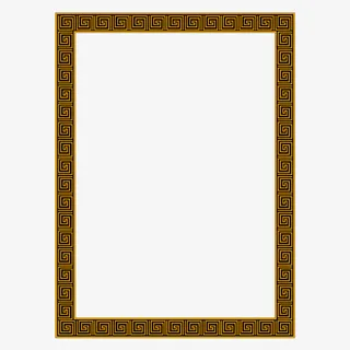 褐色回形纹边框免抠