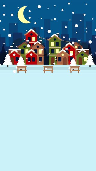 圣诞节圣诞夜街边长椅背景H5背景素材高清