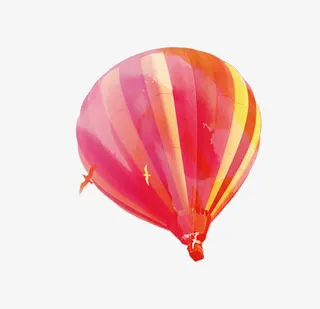 手绘热气球免抠
