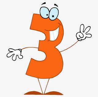 快乐卡通数字3免抠