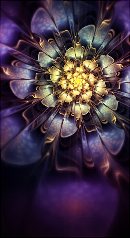 神秘紫色梦幻花朵免抠