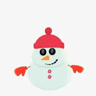 卡通白色雪人免抠图免抠