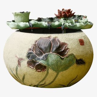 家居风水轮流水喷泉摆件招财盆景免抠