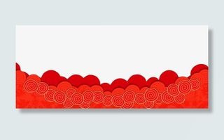 红色中国风祥云背景底纹