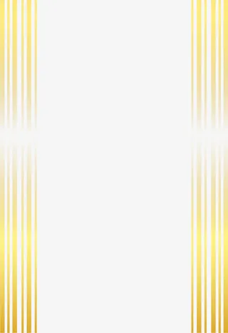 矢量手绘金色边框免抠