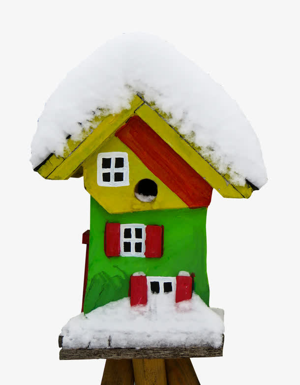 堆满积雪的小屋免抠