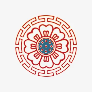 国潮古典圆形边框免抠