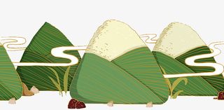 手绘端午节卡通装饰插图粽子山插免抠