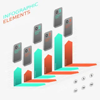 矢量柱状图表免抠