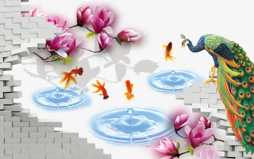 立体兰花背景墙