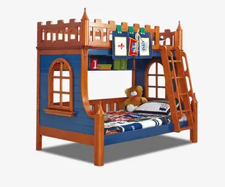 城堡形状豪华双层床免抠