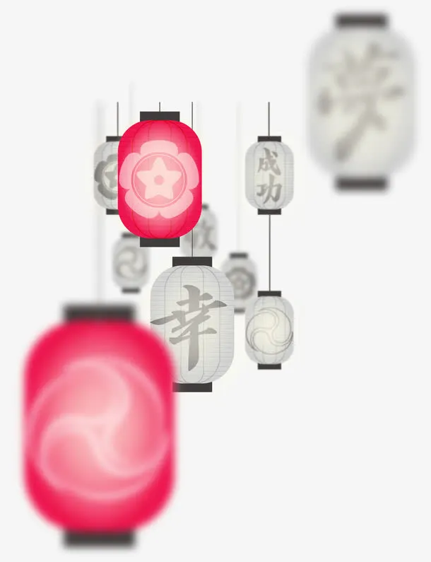 矢量传统灯笼免抠