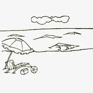 海滩简笔画免抠