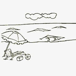 海滩简笔画免抠