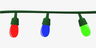 可爱节日彩灯手绘免抠