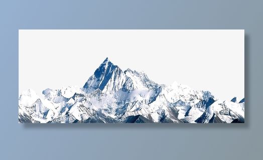 白色巍峨的雪山装饰免抠背景摄影风景元素