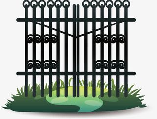 黑色的铁门免抠