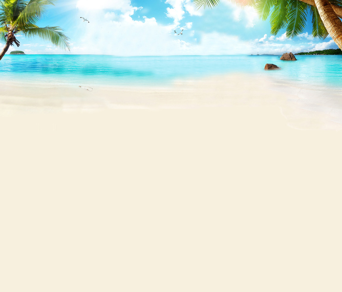 椰树海风沙滩海洋风景阳光夏日背景高清