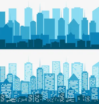 城市剪影建筑物免抠