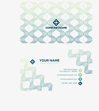 波浪条纹名片免抠