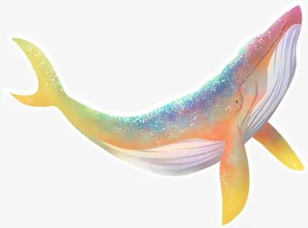 唯美梦幻国潮鲸鱼免抠