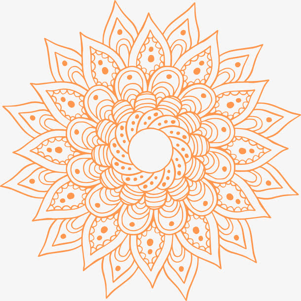曼陀罗花纹矢量图免抠