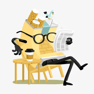 卡通扁平化抽象拟人素材免抠