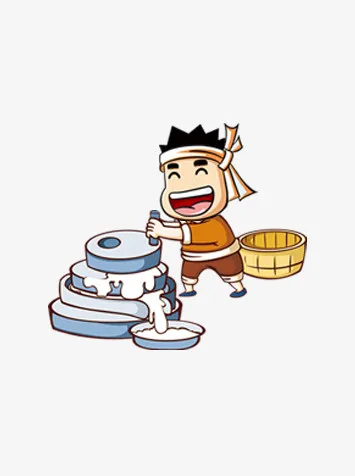 推磨的小人免抠