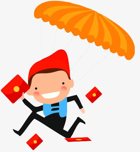 卡通天降红包装饰免扣素材免抠