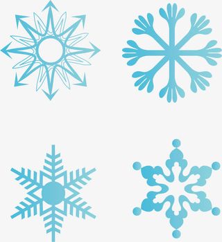 冬天雪花矢量漫天飞雪素材免抠