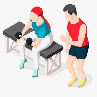 锻炼臂力的卡通人物免抠