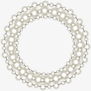 冬日白色星星彩灯免抠