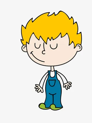 矢量卡通闭眼男生免抠