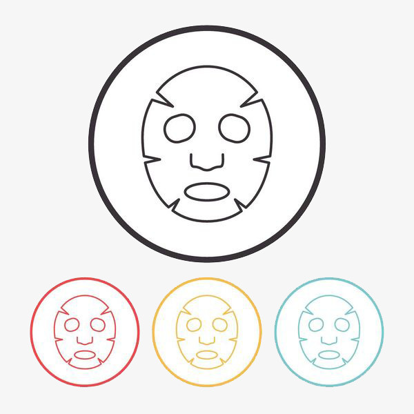 4张人脸形面膜贴免抠