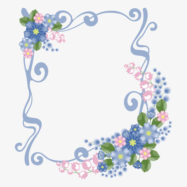边框上的花朵免抠