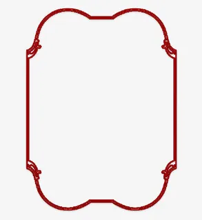 中国风花纹红色边框免抠