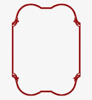 中国风花纹红色边框免抠