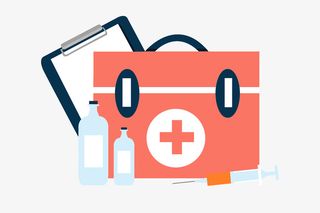 公共医疗红十字医药箱免抠