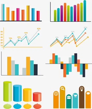 数据统计图标免抠装饰ppt元素