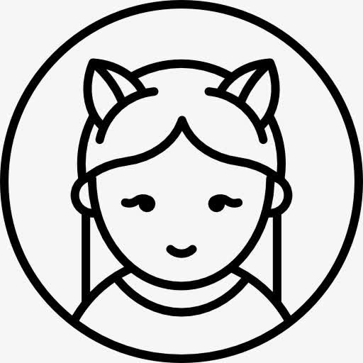女孩与猫耳朵图标免抠
