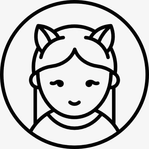女孩与猫耳朵图标免抠
